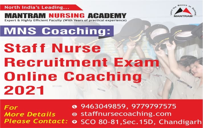 MNS Coaching Staff Nurse Recruitment Exam Online