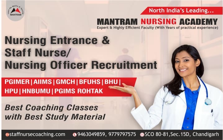 ONE STOP NURSING ACADEMY CHANDIGARH FOR NURSING ASPIRANTS SINCE 2007