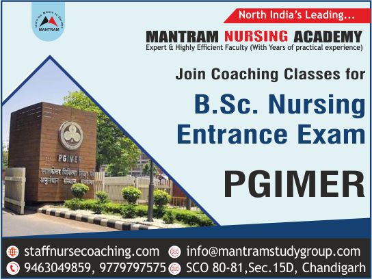 BSc Nursing Entrance Examination PGIMER Coaching in Chandigarh