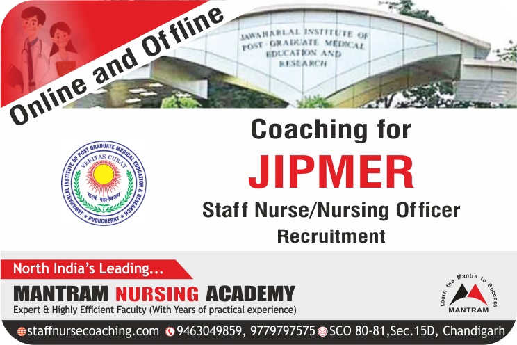 jipmer staff nurse coaching online and offline
