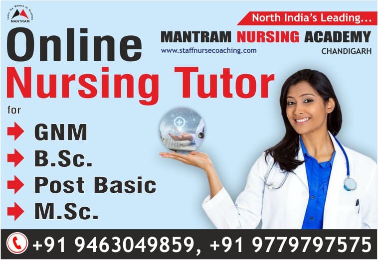 Online Nursing Tutor By Mantram Nursing Academy Chandigarh Near PGIMER