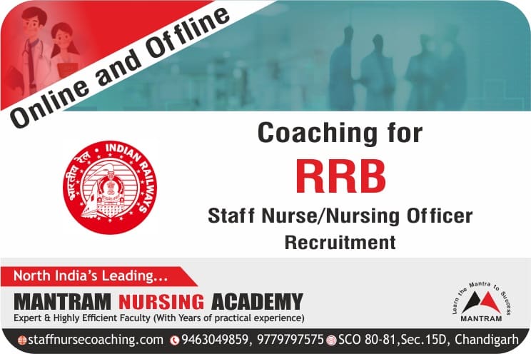 rrb staff nurse coaching online and offline